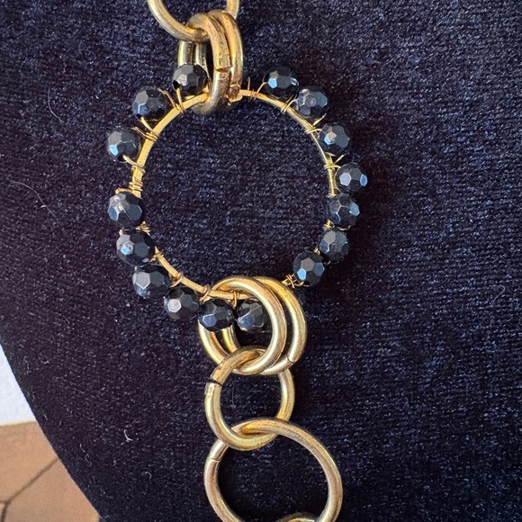 Gold and Black Circle Bead Necklace - Picture 4 of 5